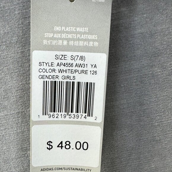 Adidas Pastel Pink Floral Camo Allover Print Full Zip Light Jacket Girls S 7/8 - Picture 5 of 5